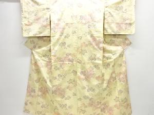 未使用品　葡萄模様織り出し十日町紬着物